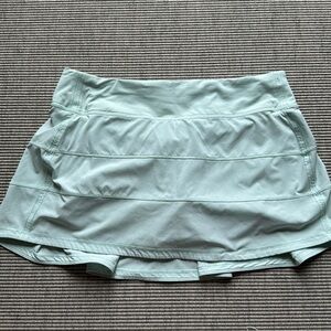 Lululemon Pace mid rise skirt. Mint green/blue. Size 8